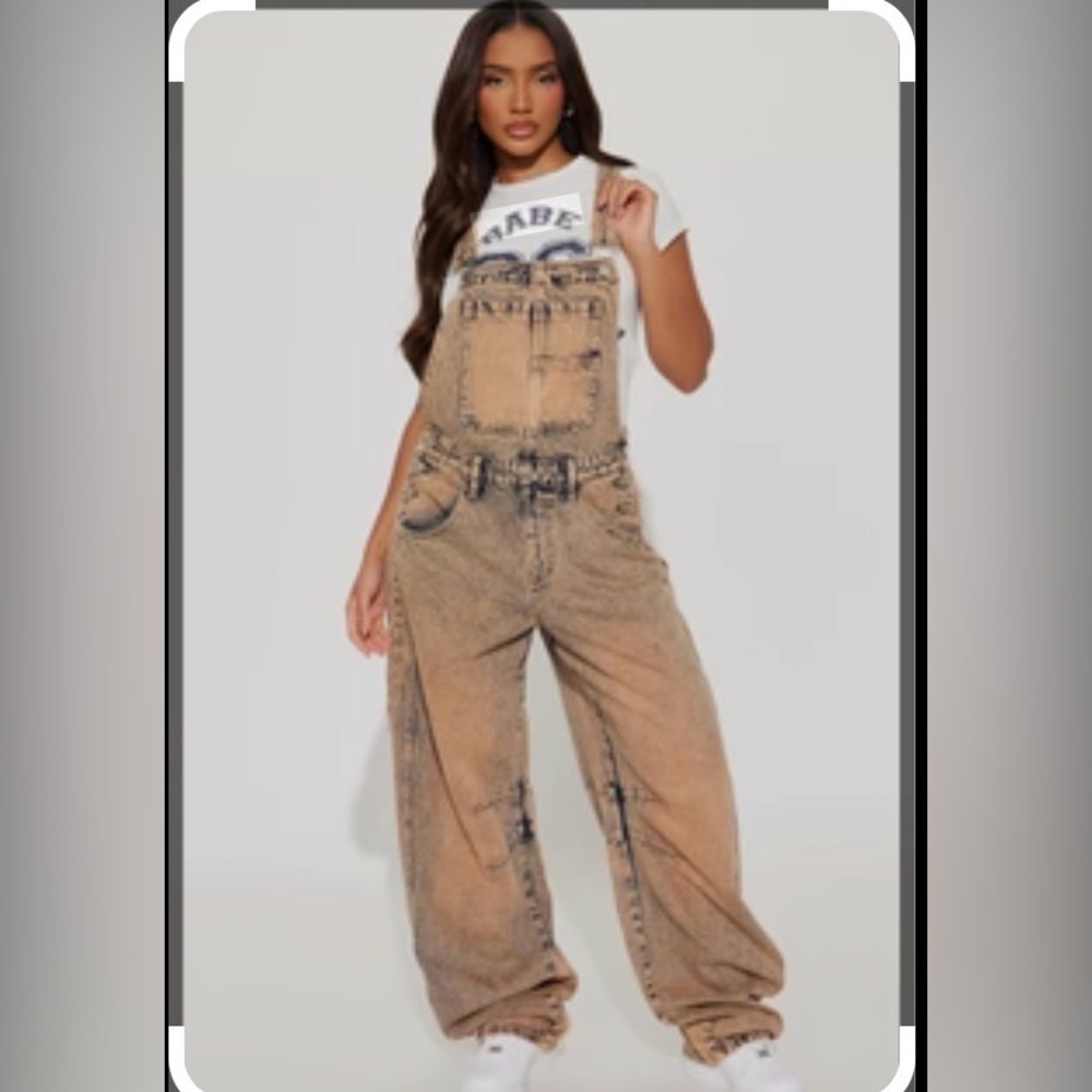 Doing Something Right- Mocha- Fashion Nova Denim Overalls
